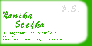 monika stefko business card